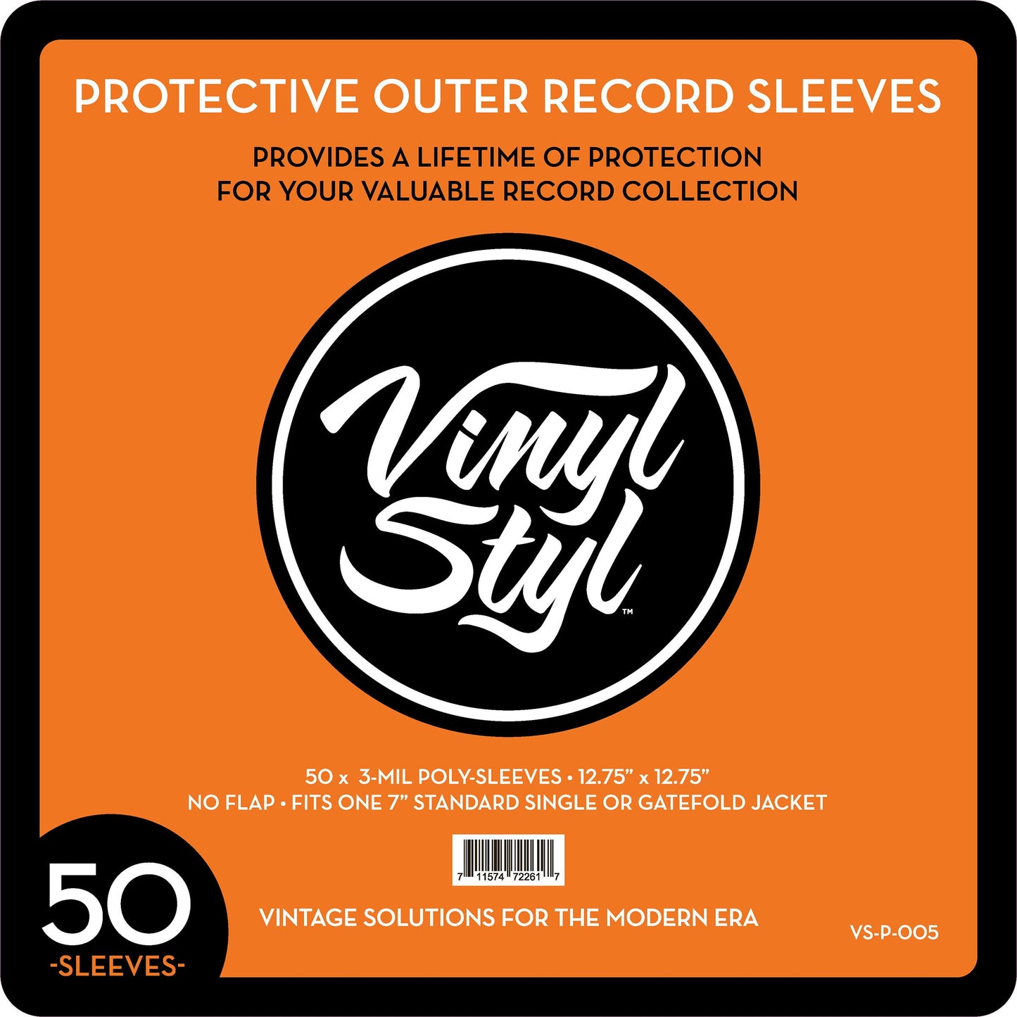 Vinyl Styl 12.75" X 12.75" 3 Mil Protective Outer Record Sleeve (50 Unidades)