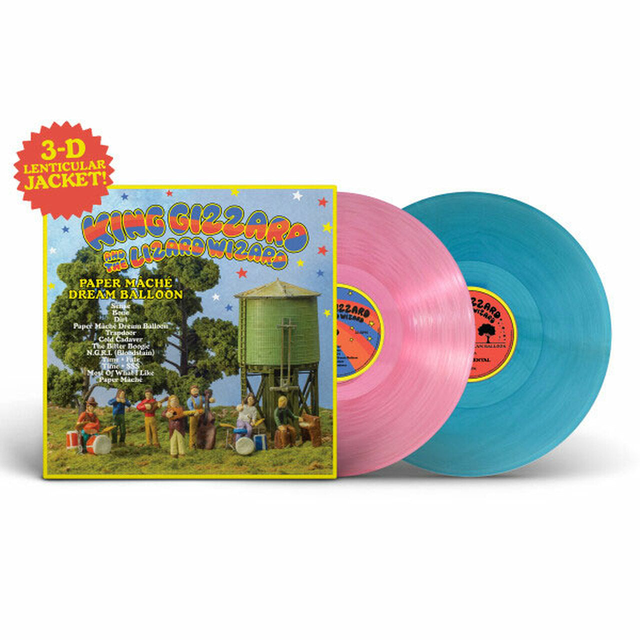 King Gizzard & The Lizard Wizard - Paper Mache Dream Balloon (Deluxe Lenticular/Instrumental Edition) 2LP (Blue Seagrass & Translucent Pink Vinyl)